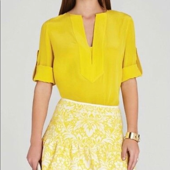 BCBGMAXAZRIA "EMMALISE" LONG SLEEVE SILK SHIRT - Picture 1 of 6